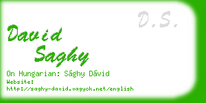 david saghy business card