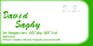 david saghy business card